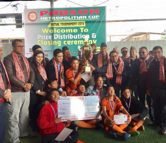 प्रथम संसकरणको प्याब्सन मेट्रो कप फुटसलको उपाधि कौसतुभ एकेडमीलाई