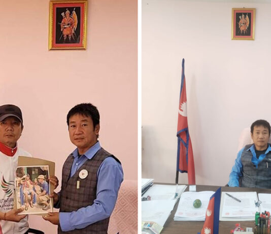 हर्क साम्पाङले कार्यकक्षमा राष्ट्रपति र प्रधानमन्त्रीको फोटो हटाएर राखे किराती राजाको तस्वीर