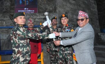 पृथ्वी जयन्ती मनाउँदै सेना, गोरखाबाट पदयात्रा शुभारम्भ (तस्वीरहरू)