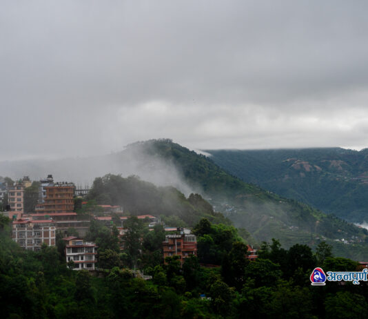कुहिरोले ढाकिएको धुलिखेल र आसपासको दृश्य (तस्वीरहरू)