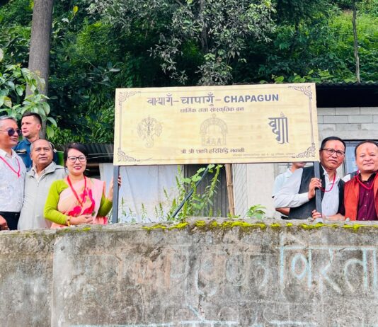 हात्तिवनमा वृहत् वृक्षारोपण तथा ‘चापा गुँ’ बोर्ड स्थापना